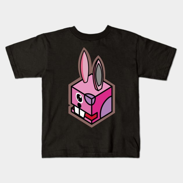 one eye bunny Kids T-Shirt by Dark Design